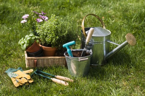 Bickley gardeners maintaining seasonal flower borders